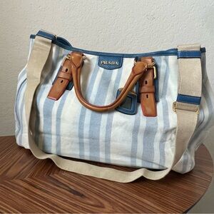 Prada Canvas/leather Shopping Tote XL